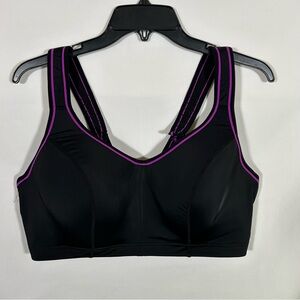 Cacique Sports Bra Black High Impact Max Support Padded Straps Plus Size 42DD